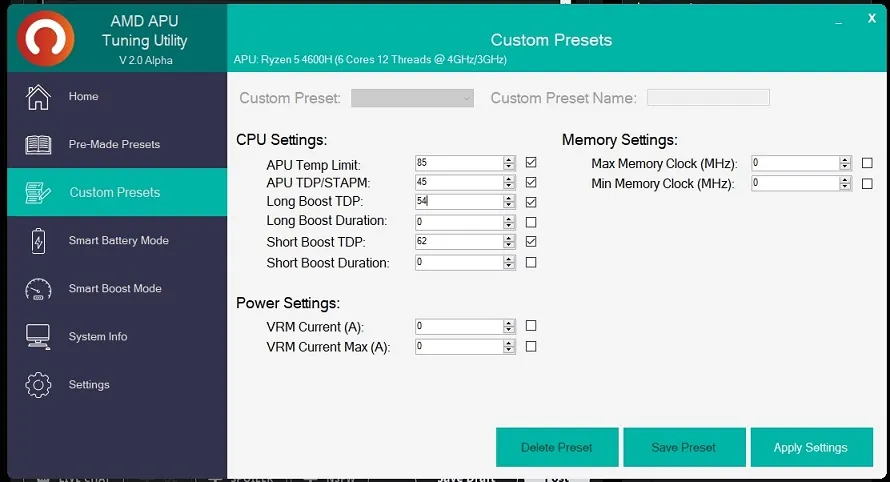AMD APU Tuning Utility AMD APU Tuning Utility