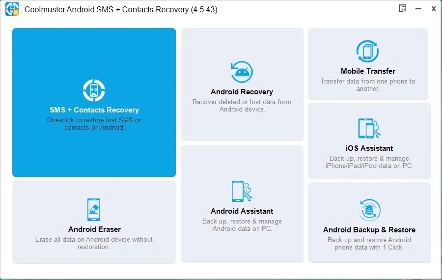 Android SMS + Contacts Recovery Android SMS + Contacts Recovery