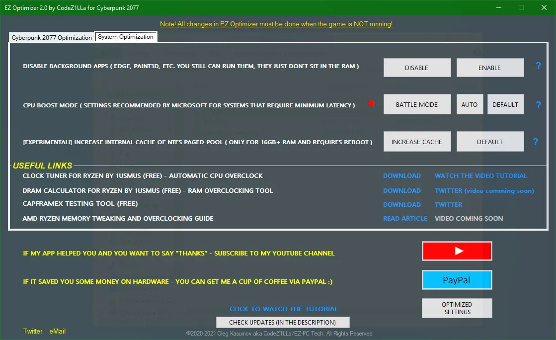 EZ Optimizer for Cyberpunk 2077 скачать EZ Optimizer for Cyberpunk 2077 скачать