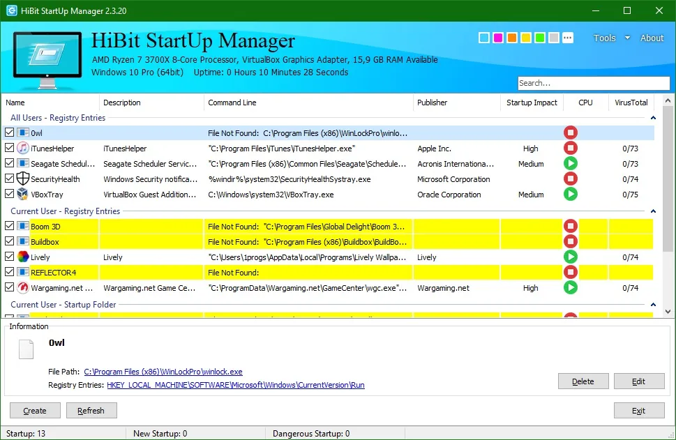 HiBit Startup Manager HiBit Startup Manager