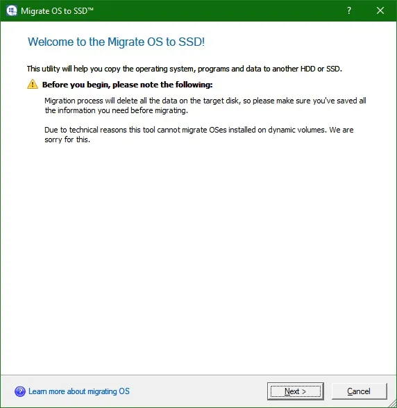 Paragon Migrate OS to SSD Paragon Migrate OS to SSD