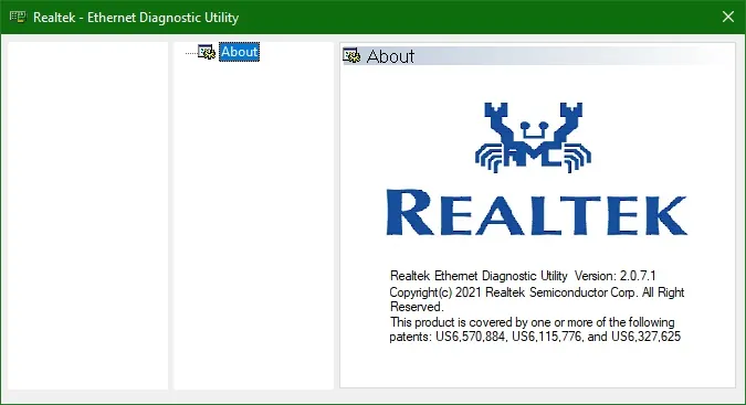 Realtek Ethernet Diagnostic Utility Realtek Ethernet Diagnostic Utility