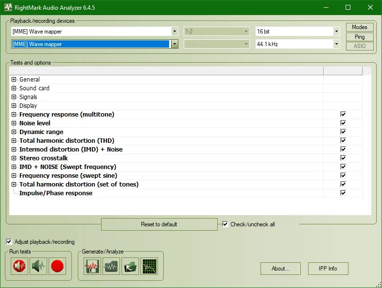 RightMark Audio Analyzer RightMark Audio Analyzer