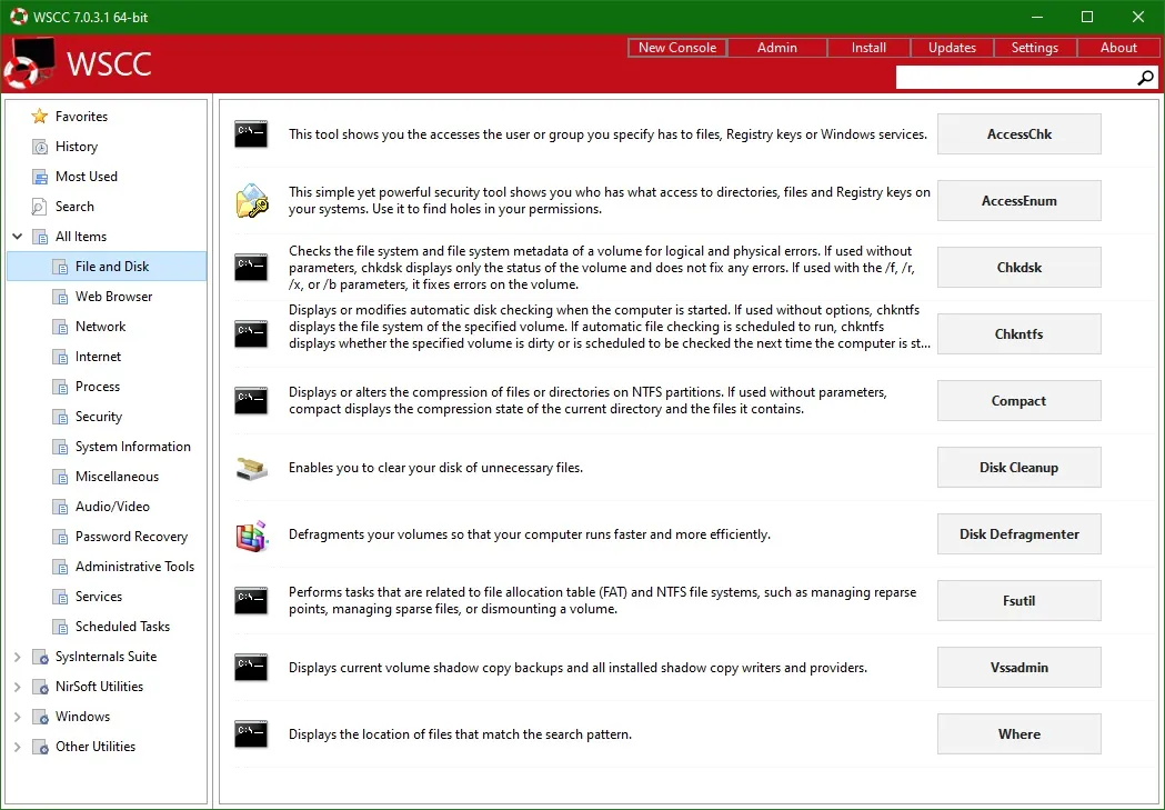 Windows System Control Center Windows System Control Center