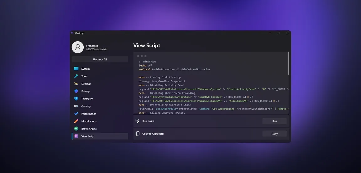 WinScript WinScript